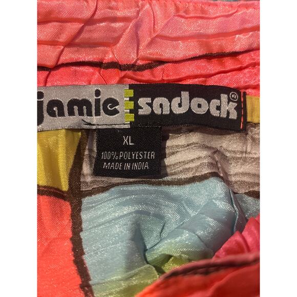 Jamie Sadock Neon Radiance Artsy Crinkled Silky Golf Activewear Vest Top XL - Picture 3 of 10